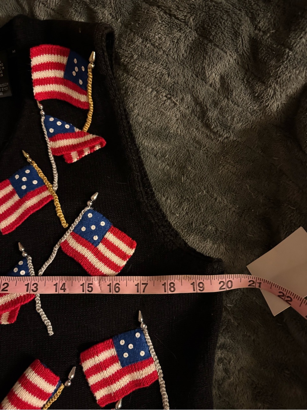 Michael Simon vintage 90s NWOT American flag patriotic USA America sweater vest - Picture 10 of 11